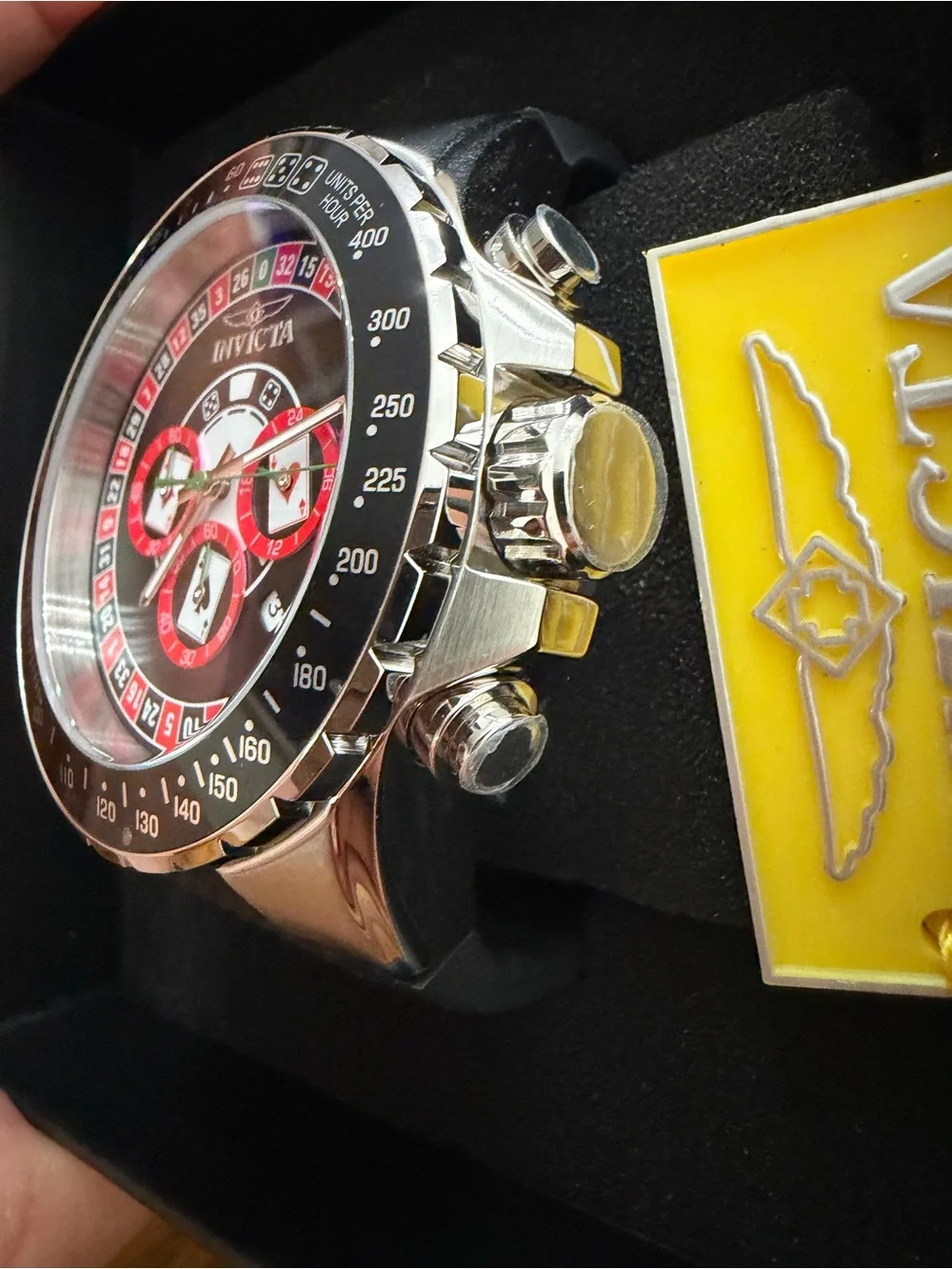 Invicta Aviator Monte Carlo Black and Red Chronograph Watch